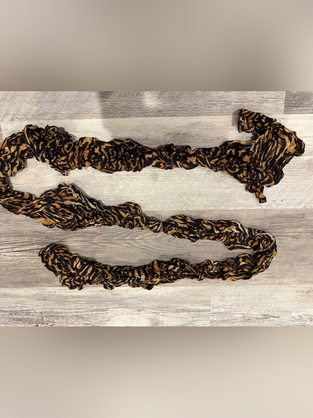 White House Black Market Leopard Print Scarf in Black & Brown